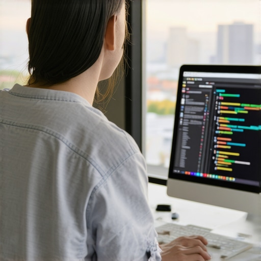 Mesa Business Owner Reviewing Local SEO Strategies A person analyzing local SEO metrics on a laptop with Mesa cityscape in the background