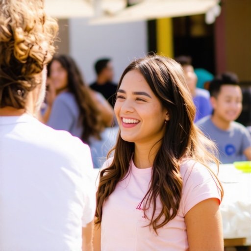 People participating in a Mesa community event, promoting local businesses.