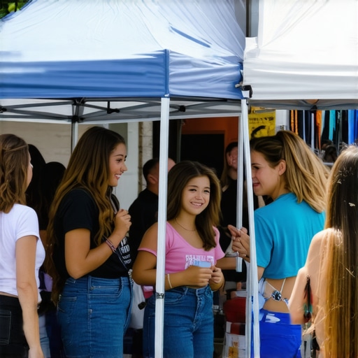 A lively community event in Mesa Arizona with small business booths and smiling visitors