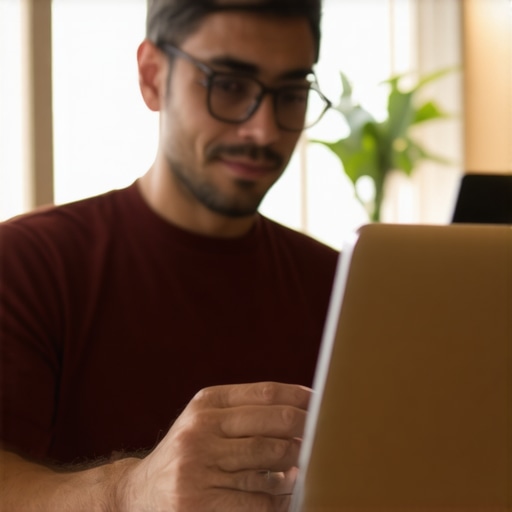 Mesa small business owner working on Google My Business profile on a laptop.
