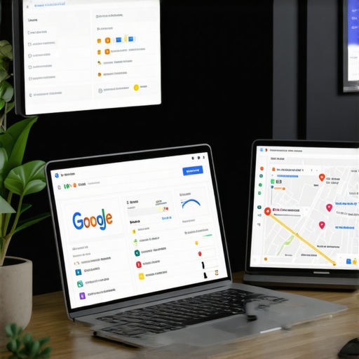 Monitoring Local SEO Tools for Mesa Business A workspace with analytics dashboards and local SEO management tools.