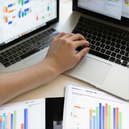 A person managing local SEO tools on a computer for Mesa business