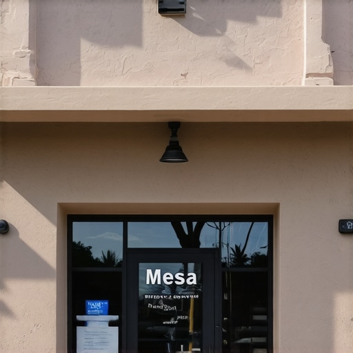 A local Mesa business storefront with signage showcasing community engagement