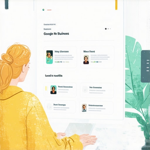 Person editing Google My Business profile for better local search visibility.