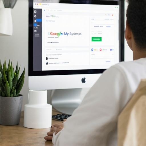 A digital marketer analyzing local SEO data for Mesa business on a computer