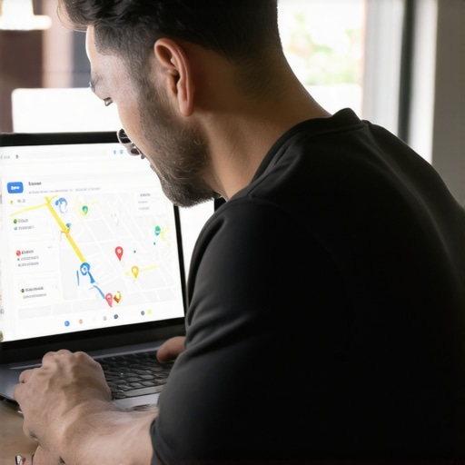 Mesa business owner working on Google Maps SEO with optimization tools