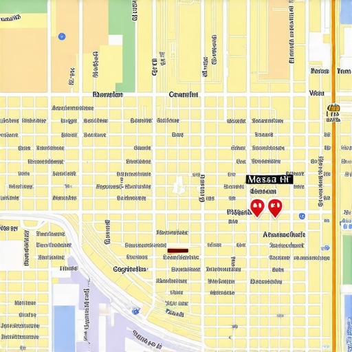 Detailed map showing Mesa Arizona with highlighted local businesses for Google Maps SEO